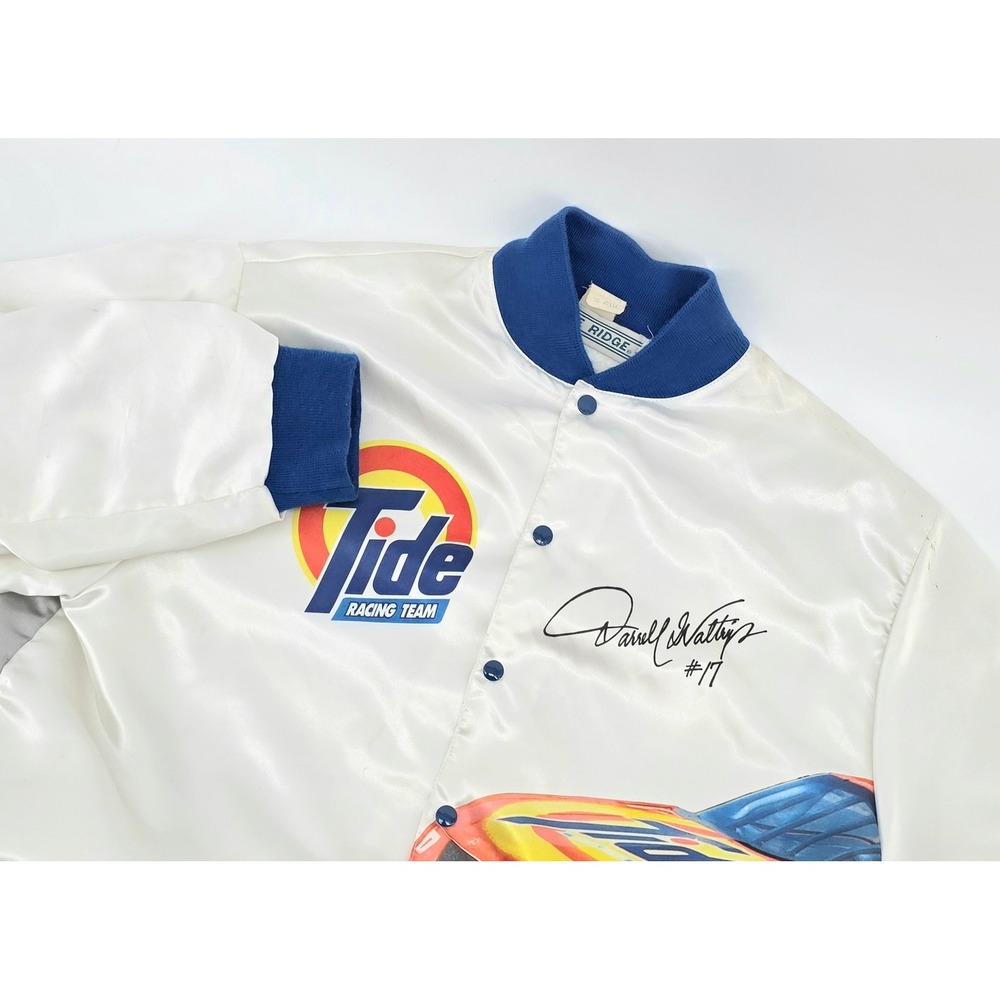 Eagle Ridge Vintage Jacket Tide Racing Darrell Waltrip Size Medium M Mens White
